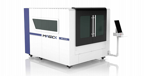 Полностью закрытый одно-платформенный волоконный лазерный станок для резки MK-P в Липецке